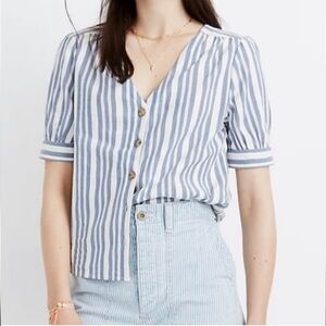 Small Madewell Plaza Striped Button-Front Shirt